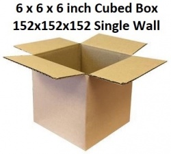 Cubed postal cardboard boxes 6x6x6 inch